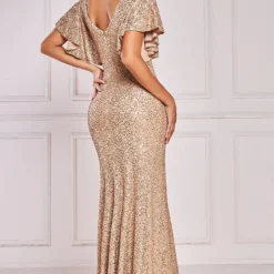 Goddiva Sequin Flutter Sleeve Maxi Dress -Starlit Dress Sales A34981D1A 3