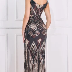 Goddiva Geometric Patterned Sequin Maxi Dress -Starlit Dress Sales A34983D1A 3
