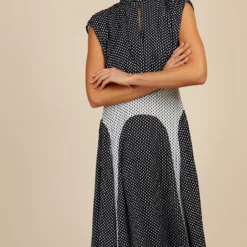 Little Mistress Mono Spot Mix Midaxi Dress By Vogue Williams -Starlit Dress Sales D16010C10I 2