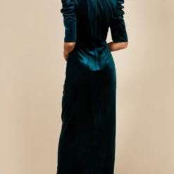 Little Mistress Emerald Velvet Mock Wrap Maxi Dress -Starlit Dress Sales D16977D2B 4