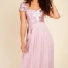 Little Mistress Blush Spot Pleated Midaxi Dress