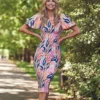 Little Mistress Animal Print Puff Sleeve Midi Dress By Vogue Williams