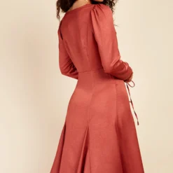 Little Mistress Rust Satin Cowl Neck Midaxi Dress -Starlit Dress Sales D33392R2A 4
