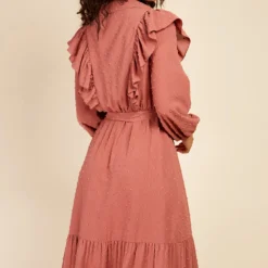 Little Mistress Coral Rose Dobby Spot Midaxi Shirt Dress -Starlit Dress Sales D33604R1A 4