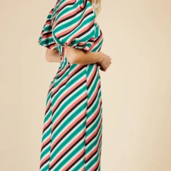 Little Mistress Stripe Asymmetric Neck Midaxi Bodycon Dress -Starlit Dress Sales D33606R1A 4