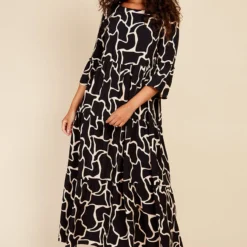 Little Mistress Animal Print Reversible Midaxi Smock Dress