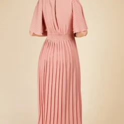 Little Mistress Coral Pink Check And Pleated Hem Midaxi Dress 7 Little Mistress Coral Pink Check And Pleated Hem Midaxi Dress -Starlit Dress Sales D33620R2A 4