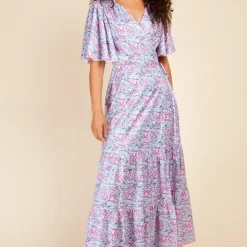 Little Mistress Floral Satin Maxi Wrap Dress -Starlit Dress Sales D33625D1A 1