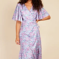Little Mistress Floral Satin Maxi Wrap Dress -Starlit Dress Sales D33625D1A 2