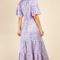 Little Mistress Floral Satin Maxi Wrap Dress -Starlit Dress Sales D33625D1A 4