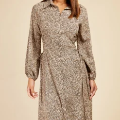 Little Mistress Leopard Lace Up Maxi Shirt Dress By Vogue Williams -Starlit Dress Sales D33629D2B 2