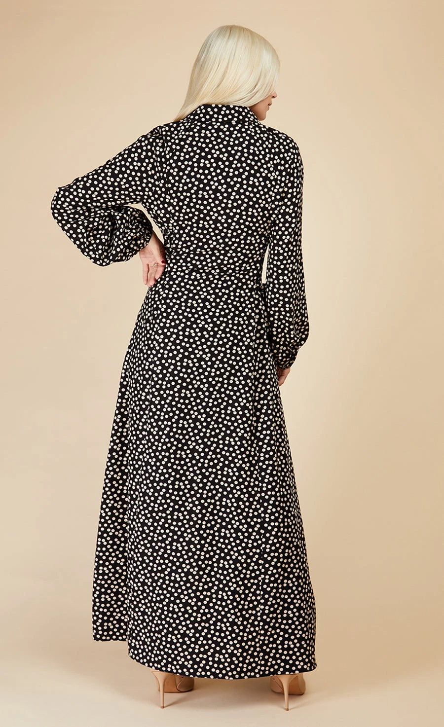 Little Mistress Mono Spot Lace Up Maxi Shirt Dress By Vogue Williams 5 Little Mistress Mono Spot Lace Up Maxi Shirt Dress By Vogue Williams - Image 5