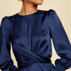 Little Mistress Navy Crossover Waist Midaxi Dress -Starlit Dress Sales D33631R1A 3