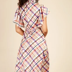 Little Mistress Check Frill Sleeve Midaxi Dress 7 Little Mistress Check Frill Sleeve Midaxi Dress -Starlit Dress Sales D33636R1A 4