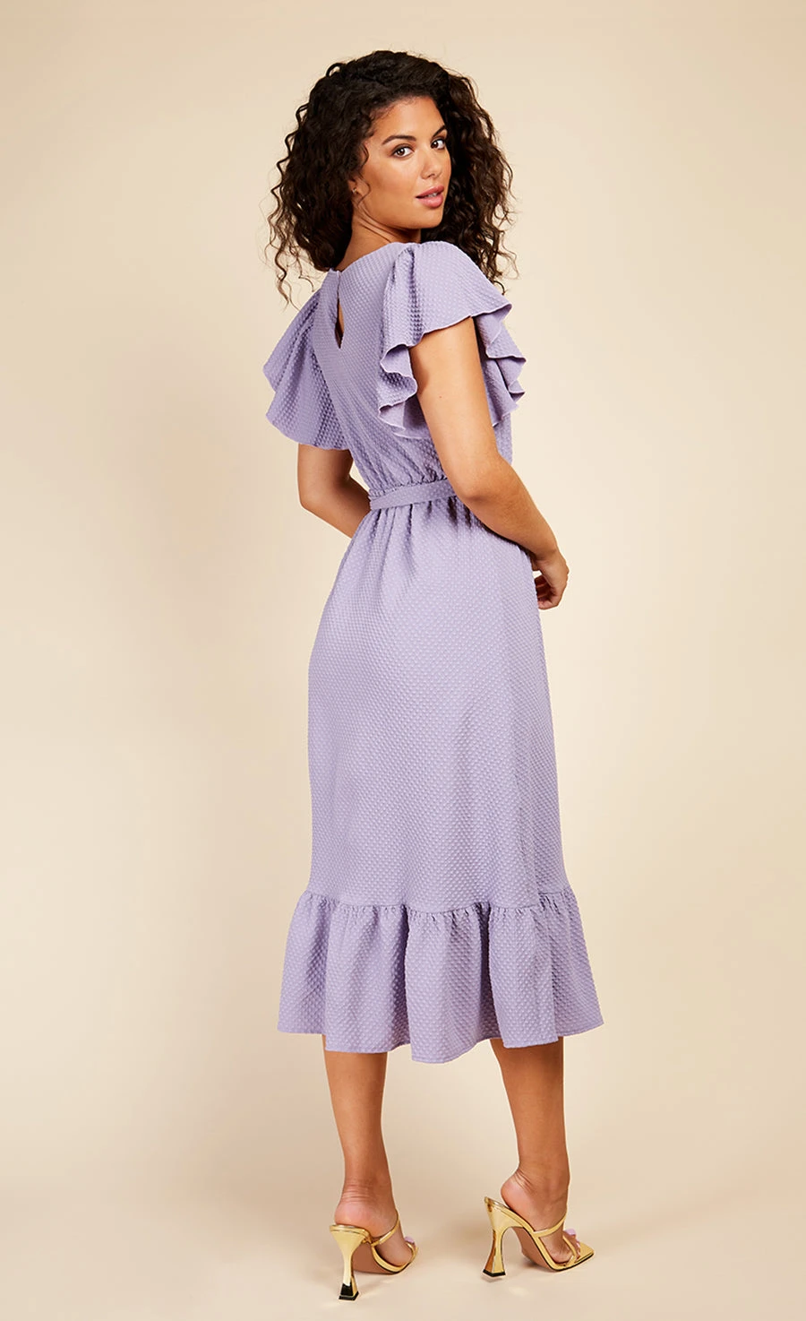 Little Mistress Iris Texture Frill Midaxi Dress 4 Little Mistress Iris Texture Frill Midaxi Dress - Image 4