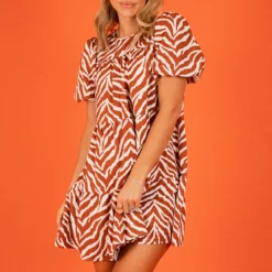 Little Mistress Zebra Print Mini Smock Dress By Vogue Williams