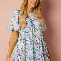 Little Mistress Animal Print Mini Smock Dress By Vogue Williams