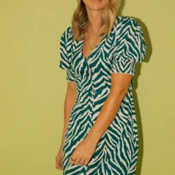 Little Mistress Zebra Print Button Front Midi Dress By Vogue Williams -Starlit Dress Sales D33708R1A 1