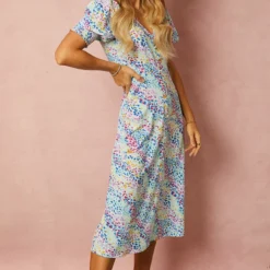 Little Mistress Animal Print Button Front Midi Dress By Vogue Williams