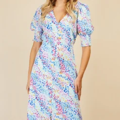 Little Mistress Animal Print Button Front Midi Dress By Vogue Williams -Starlit Dress Sales D33708R2B 2