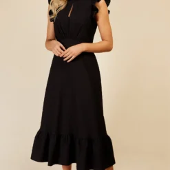 Little Mistress Black Pephem Midi Dress By Vogue Williams -Starlit Dress Sales D33718R1A 12