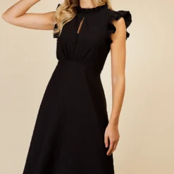 Little Mistress Black Pephem Midi Dress By Vogue Williams -Starlit Dress Sales D33718R1A 2