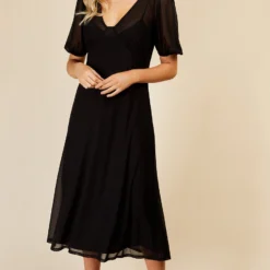 Little Mistress Black Sheer Midaxi Dress By Vogue Williams -Starlit Dress Sales D33720R1A 12