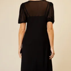 Little Mistress Black Sheer Midaxi Dress By Vogue Williams -Starlit Dress Sales D33720R1A 4