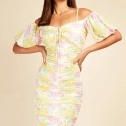 Little Mistress Blossom Ruched Bodycon Midi Dress 6 Little Mistress Blossom Ruched Bodycon Midi Dress -Starlit Dress Sales D33769C1A 2