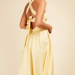 Little Mistress Butter Yellow Tie Back Shirred Midaxi Dress 11 Little Mistress Butter Yellow Tie Back Shirred Midaxi Dress -Starlit Dress Sales D33776R1A 4