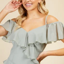 Little Mistress Waterlily Frill Cold Shoulder Midaxi Dress -Starlit Dress Sales D33784R2A 3