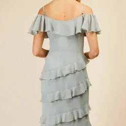 Little Mistress Waterlily Frill Cold Shoulder Midaxi Dress -Starlit Dress Sales D33784R2A 4