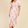 Little Mistress Floral Button Detail Midaxi Dress