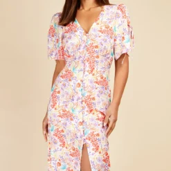 Little Mistress Floral Button Detail Midaxi Dress 6 Little Mistress Floral Button Detail Midaxi Dress -Starlit Dress Sales D33789R1A 2