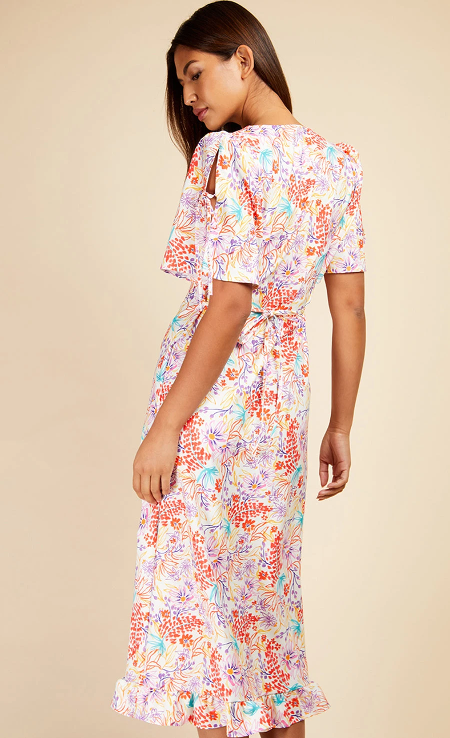 Little Mistress Floral Button Detail Midaxi Dress 4 Little Mistress Floral Button Detail Midaxi Dress - Image 4