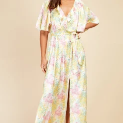 Little Mistress Blossom Frill Mock Wrap Maxi Dress -Starlit Dress Sales D33803D1A 1
