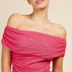 Little Mistress Hoxton Pink Bardot Ruched Bodycon Midi Dress 6 Little Mistress Hoxton Pink Bardot Ruched Bodycon Midi Dress -Starlit Dress Sales D33894C11A 3