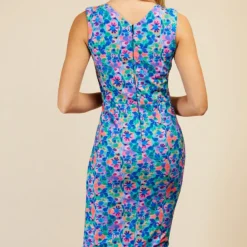 Little Mistress Blue Floral Print Crossover Neckline Midi Dress 9 Little Mistress Blue Floral Print Crossover Neckline Midi Dress -Starlit Dress Sales D33991C1A 4