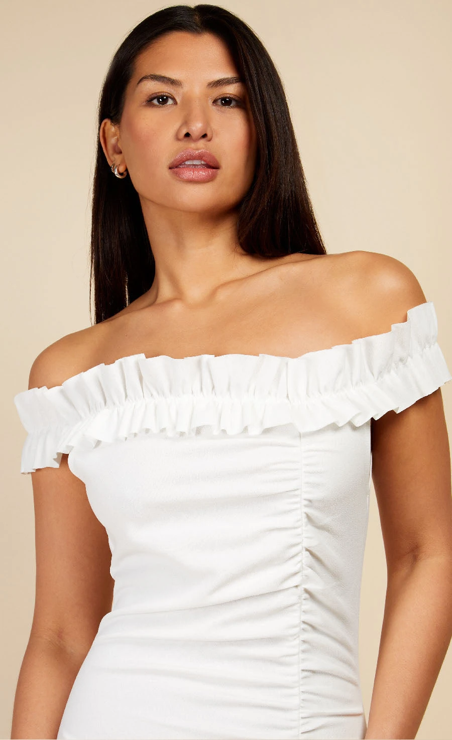 Little Mistress White Bardot Midi Bodycon Dress 2 Little Mistress White Bardot Midi Bodycon Dress - Image 2