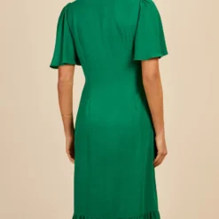 Little Mistress Green Angel Sleeve Midaxi Dress By Vogue Williams -Starlit Dress Sales D34026R3B 4