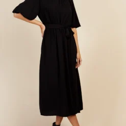 Little Mistress Black Puff Sleeve Midaxi Dress By Vogue Williams