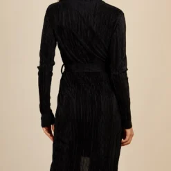 Little Mistress Black Plisse Midi Shirt Dress By Vogue Williams -Starlit Dress Sales D34169C1A 4