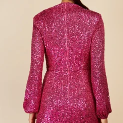 Little Mistress Pink Sequin Mini Dress By Vogue Williams -Starlit Dress Sales D34264B1A 4
