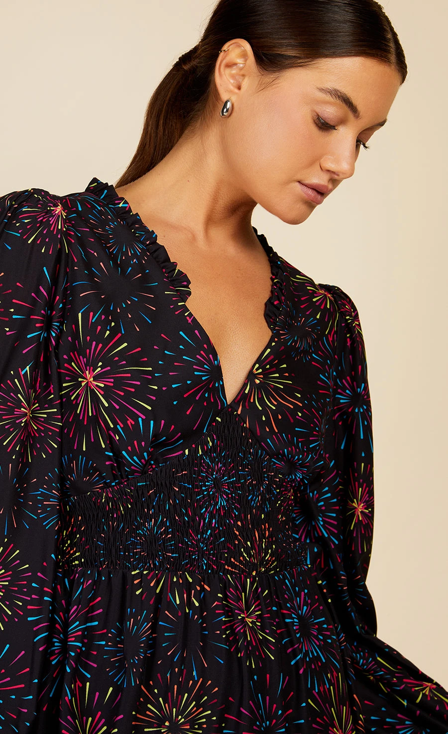 Little Mistress Firework Print Mini Dress By Vogue Williams 2 Little Mistress Firework Print Mini Dress By Vogue Williams - Image 2