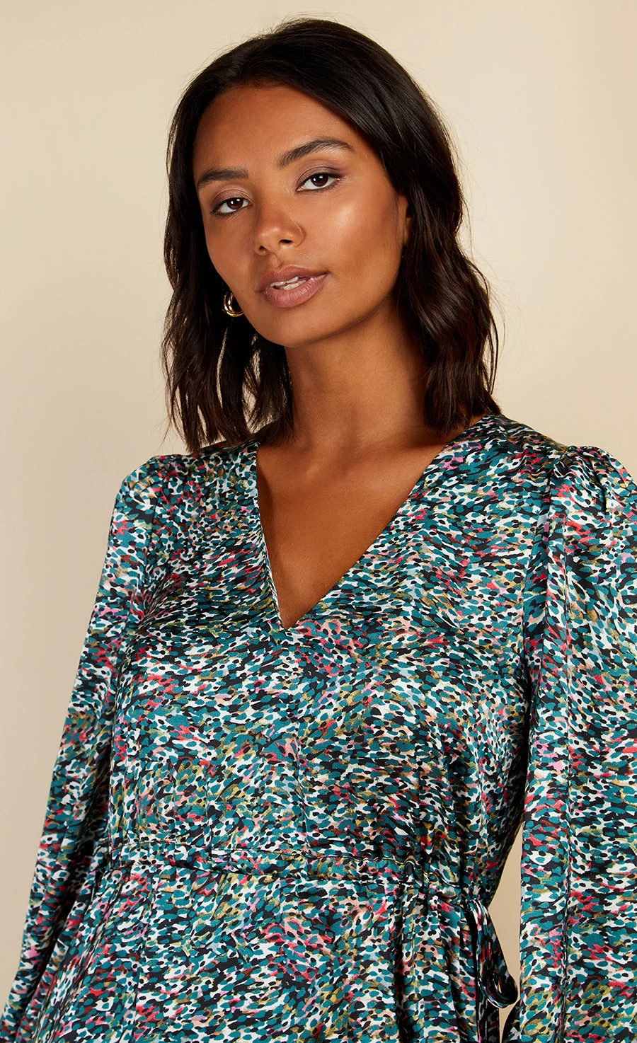 Little Mistress Satin Print Midaxi Dress By Vogue Williams 2 Little Mistress Satin Print Midaxi Dress By Vogue Williams - Image 2