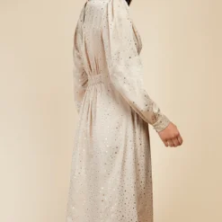 Little Mistress Oyster Gold Star Foil Print Midaxi Dress 7 Little Mistress Oyster Gold Star Foil Print Midaxi Dress -Starlit Dress Sales D34301R1A 4