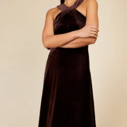 Little Mistress Chocolate Brown Velvet Maxi Dress 6 Little Mistress Chocolate Brown Velvet Maxi Dress -Starlit Dress Sales D34320D1A 2