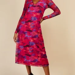 Little Mistress Watercolour Print Sheer Midaxi Dress By Vogue Williams -Starlit Dress Sales D34346R1A 1