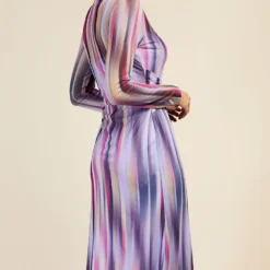 Little Mistress Printed Mesh Tie Waist Midaxi Dress 7 Little Mistress Printed Mesh Tie Waist Midaxi Dress -Starlit Dress Sales D34348R1A 4