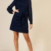 Little Mistress Navy Spot Mini Dress